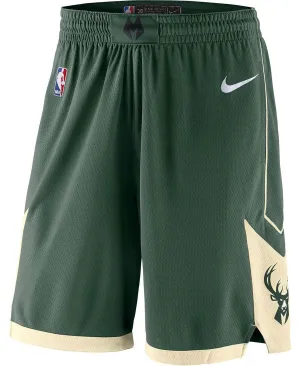 2019/20 Nike Men's Green Milwaukee Bucks Icon Edition Swingman Shorts, Green