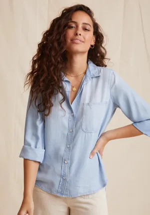 Bella Dahl - Shirt Tail Button Down Shirt in Sunbleach Wash