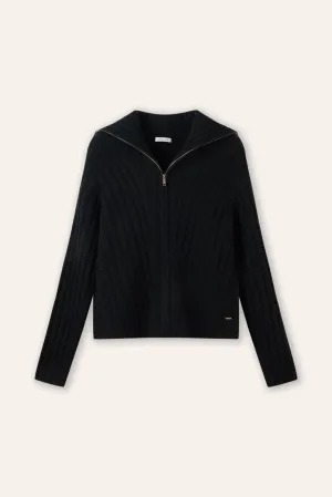 CATHY wool zip jacket (Black)