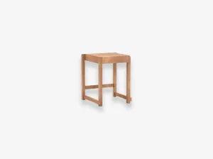 Low Stool 01 Warm Brown Wood